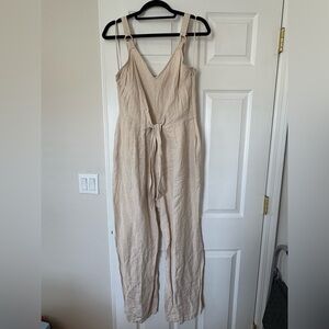 INC Linen Champagne & Gold Shimmer Jumpsuit